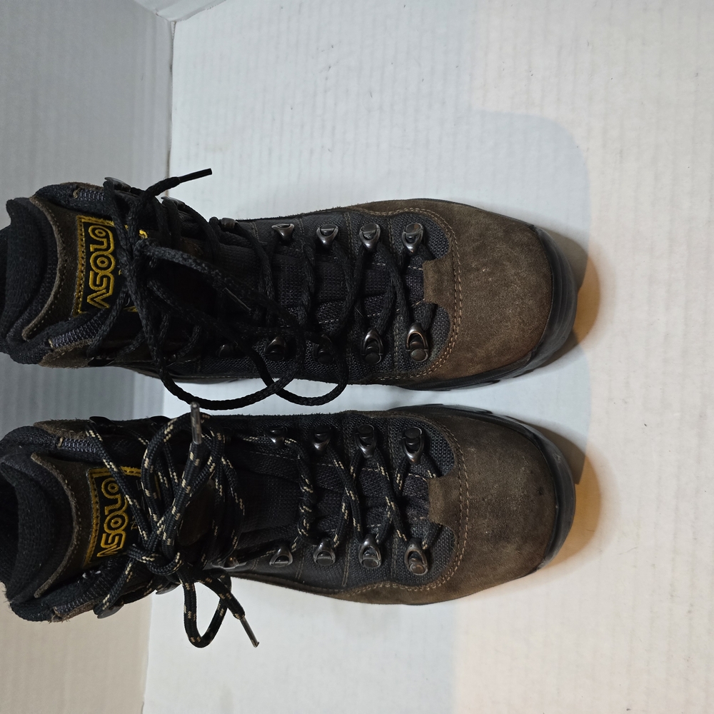 Women Black and Brown Hiking Boots - Picture 7 of 9